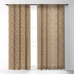 Little Arrow Design Co Cosmo Tile Stone Single Panel Sheer Window Curtain - Deny Designs