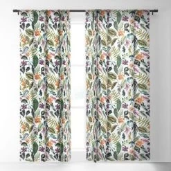 Marta Barragan Camarasa Wild Colorful Jungle FN5 Single Panel Sheer Window Curtain - Deny Designs