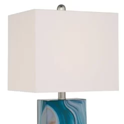 360 Lighting Connie Modern Table Lamps 25" High Set Of 2 Blue Faux Marble With USB Charging Ports LED White Shade For Bedroom Living Room House Desk 14 360 Lighting Connie Modern Table Lamps 25" High Set Of 2 Blue Faux Marble With USB Charging Ports LED White Shade For Bedroom Living Room House Desk -Home Decor Store GUEST e55880b0 6b81 410b ac54 2e737bd6f89a