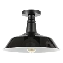 14" 1-Light Camila Classic Industrial Indoor/Outdoor Iron LED Semi Flush Mount Black/White - JONATHAN Y 15 14" 1-Light Camila Classic Industrial Indoor/Outdoor Iron LED Semi Flush Mount Black/White - JONATHAN Y -Home Decor Store GUEST e5d5d5dd f5cd 429e bcb7 5b940a1a7d12