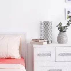 Tree Bark Pattern Uplight Table Lamp Medium Silver (Includes LED Light Bulb) - Lavish Home -Home Decor Store GUEST e656b294 9e9f 47d4 8a92 17e0b97348bd