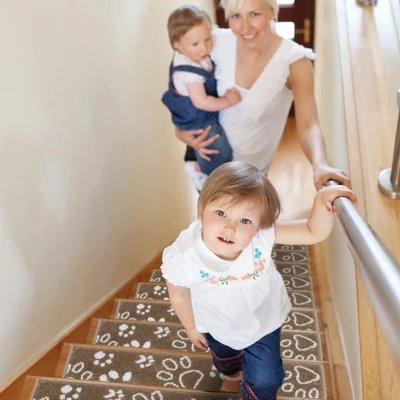 Sussexhome Paw Collection Non-Slip Carpet Stair Treads For Wooden Steps, 9" X 28" , Pack Of 4/7/10/13/15 4 Sussexhome Paw Collection Non-Slip Carpet Stair Treads For Wooden Steps, 9" X 28" , Pack Of 4/7/10/13/15 - Image 2