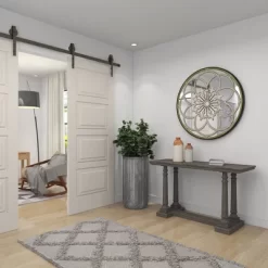 Wood Floral Medallion Wall Mirror White - Olivia & May -Home Decor Store GUEST e9697bea ea54 439c be0e f2feb536f864