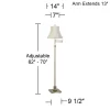 360 Lighting Traditional Swing Arm Floor Lamp 70" Tall Antique Brass Imperial Creme Fabric Bell Shade For Living Room Reading Bedroom -Home Decor Store GUEST eabe0b1f e20f 4b78 a364 57ab878df3b6
