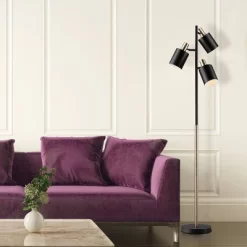 Globe Electric 67" Fiona 3-Light Matte Black Track Tree Lamp With Matte Brass Accents - Novogratz X Globe -Home Decor Store GUEST ebc761b5 d15c 4f1a ad89 448f4ee4dd2c