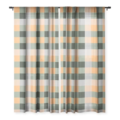Miho Retro Color Illusion Single Panel Sheer Window Curtain - Deny Designs 4 Miho Retro Color Illusion Single Panel Sheer Window Curtain - Deny Designs - Image 2