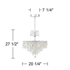 Vienna Full Spectrum Villette Chrome Chandelier 27 1/2" Wide Modern Cascade Crystal 6-Light LED Fixture For Dining Room Foyer Kitchen Island Entryway -Home Decor Store GUEST f234766a be92 4b96 ae8a 902bc3d4b6e5