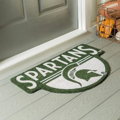 Evergreen Michigan State University Indoor Outdoor Natural Shaped Coir Doormat 1'6"x2'4" Multicolored 3 Evergreen Michigan State University Indoor Outdoor Natural Shaped Coir Doormat 1'6"x2'4" Multicolored