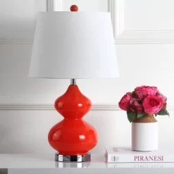 Eva Double Gourd Glass Lamp (Set Of 2) - Blood Orange - Safavieh -Home Decor Store GUEST f7e0d951 4294 40eb 92e9 e39d0768ae41