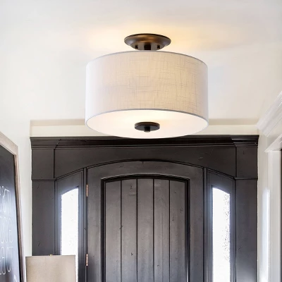 15" Metal Marc Semi Flush Mount (Includes Energy Efficient Light Bulb) Black - JONATHAN Y 6 15" Metal Marc Semi Flush Mount (Includes Energy Efficient Light Bulb) Black - JONATHAN Y - Image 4