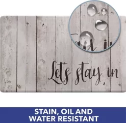 J&V TEXTILES Anti Fatigue Kitchen Mat Cushioned Anti Fatigue, Non Slip Waterproof Mat Standing Desk, 20x36x1/2 Inches (Let's Stay In)