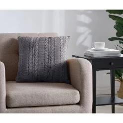 18"x18" Dublin Square Throw Pillow Gray - VCNY