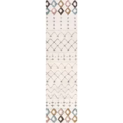 Pia Moroccan Trellis Plush Carved Area Rug - JONATHAN Y