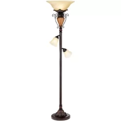 Regency Hill Ludo Rustic Vintage Torchiere Floor Lamp With Side Lights 72" Tall Bronze Crackle Adjustable Alabaster Glass For Living Room Reading Home 15 Regency Hill Ludo Rustic Vintage Torchiere Floor Lamp With Side Lights 72" Tall Bronze Crackle Adjustable Alabaster Glass For Living Room Reading Home -Home Decor Store GUEST fd3aa301 5070 4961 868b df8964e1c412