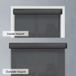 Linen Avenue Cordless Cassette 5% Solar Roller Shade,Black, Charcoal, And White