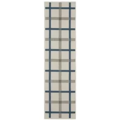 Trinity Textured Plaid Patio Area Rug Beige/Blue - Captiv8e Designs -Home Decor Store GUEST fe85a69b 6f79 4a1f 9b74 71a78cfc2c26