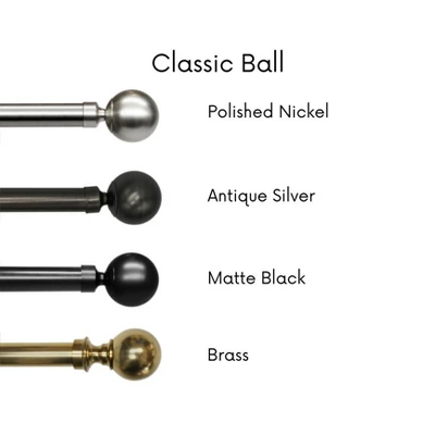 Linen Avenue Ball Single And Double Window Curtain Rod Set 3 Linen Avenue Ball Single And Double Window Curtain Rod Set